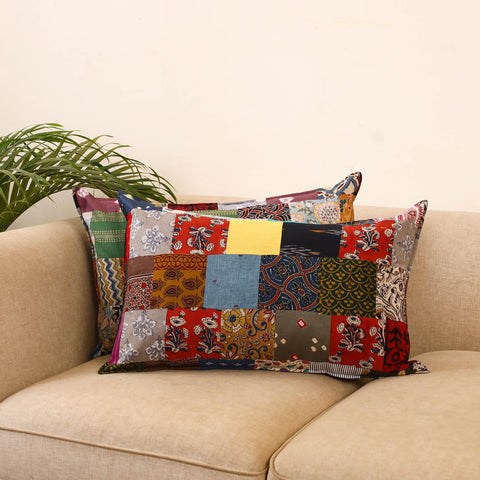 Set of 2 patchwork pillow covers 13 - handcrafted