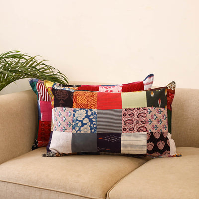 Set of 2 patchwork pillow covers 14 - handcrafted