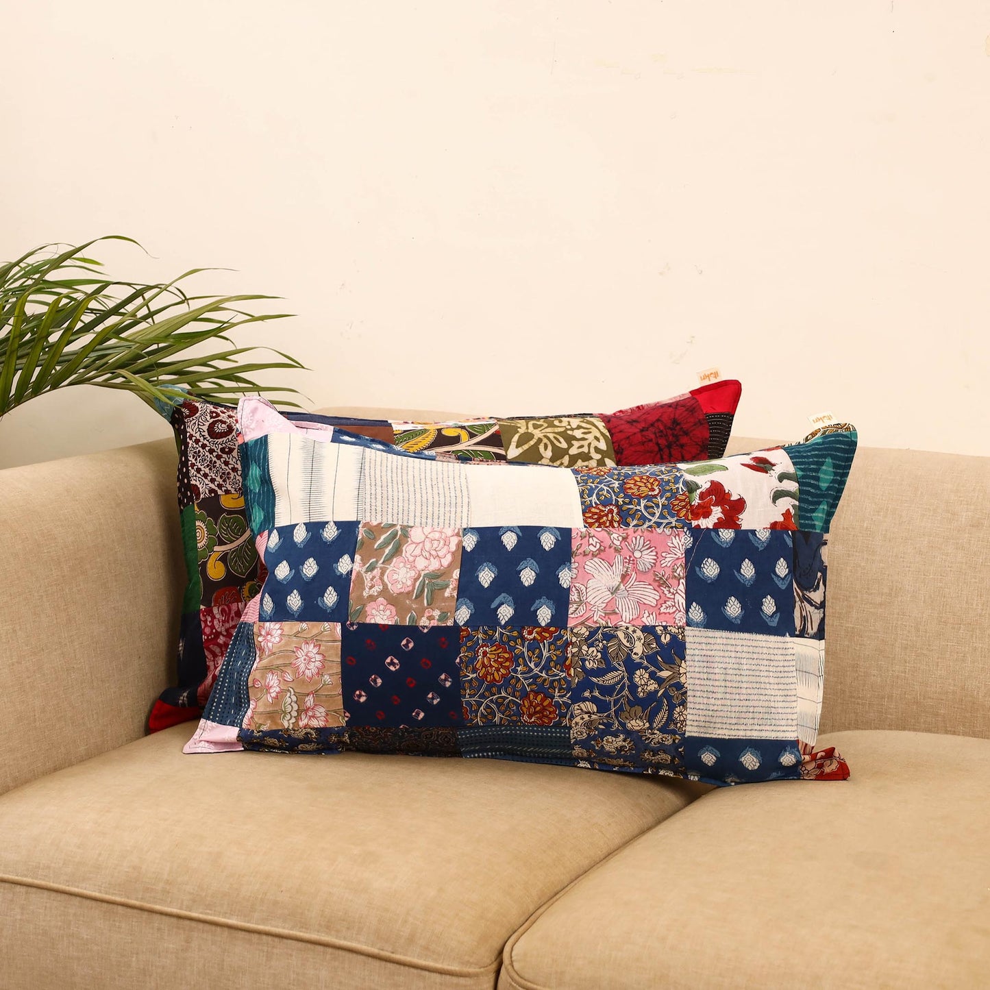 Set of 2 patchwork pillow covers 14 - handcrafted