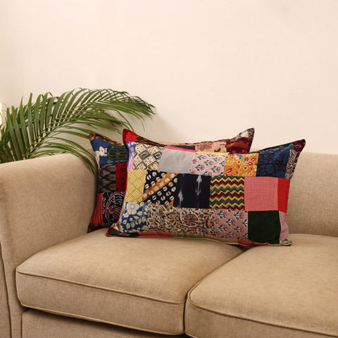 Set of 2 patchwork pillow covers 14 - handcrafted