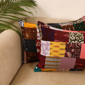 Set of 2 patchwork pillow covers 16 - handcrafted