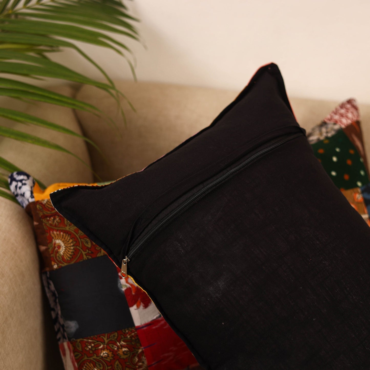 Set of 2 patchwork pillow covers 16 - handcrafted