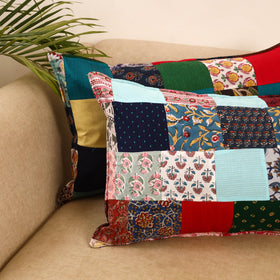 Set of 2 patchwork pillow covers 16 - handcrafted