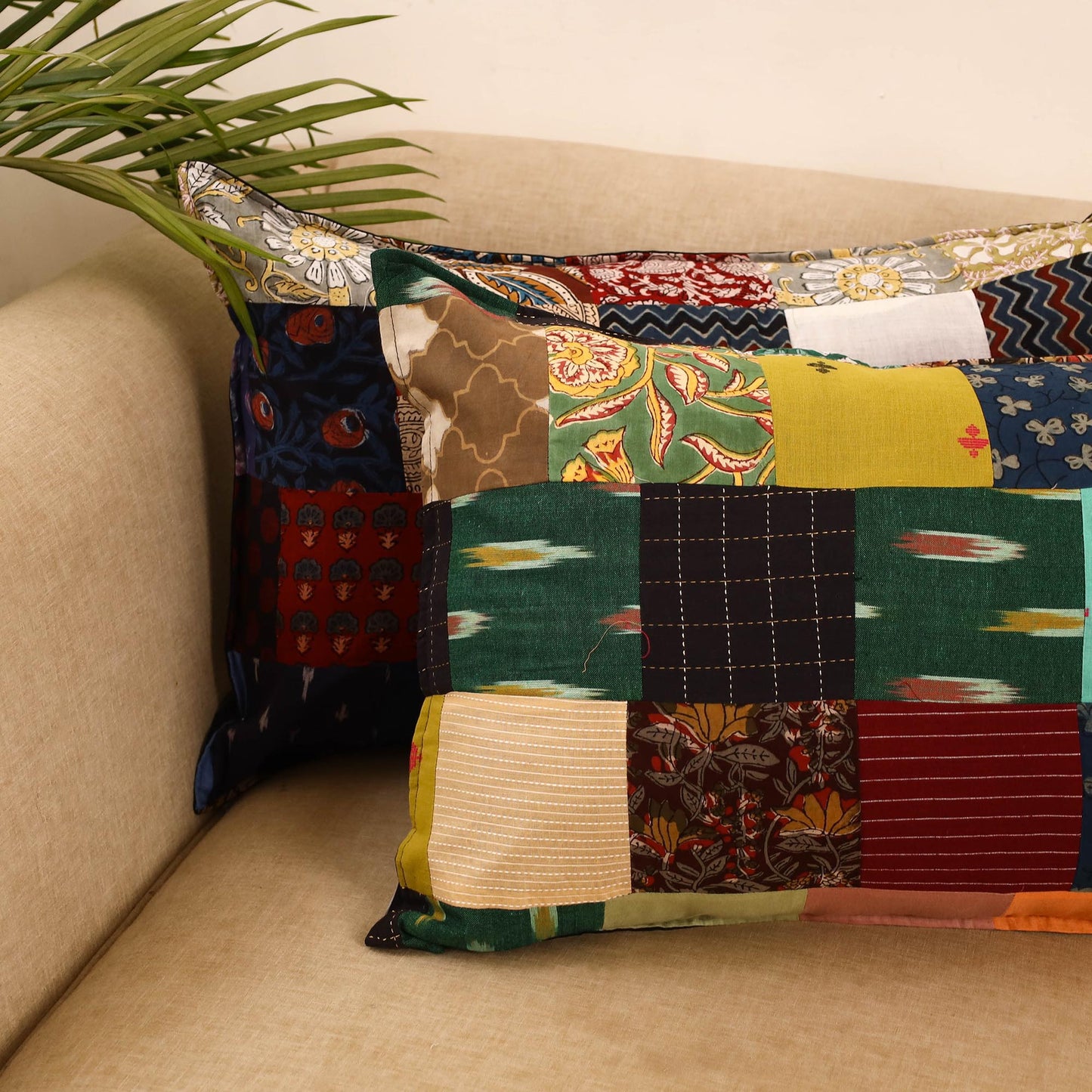 Set of 2 patchwork pillow covers 17 - handcrafted