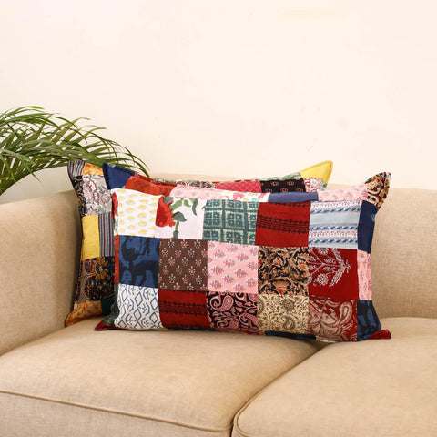 Set of 2 patchwork pillow covers 17 - handcrafted