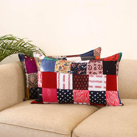 Set of 2 patchwork pillow covers 19 - handcrafted
