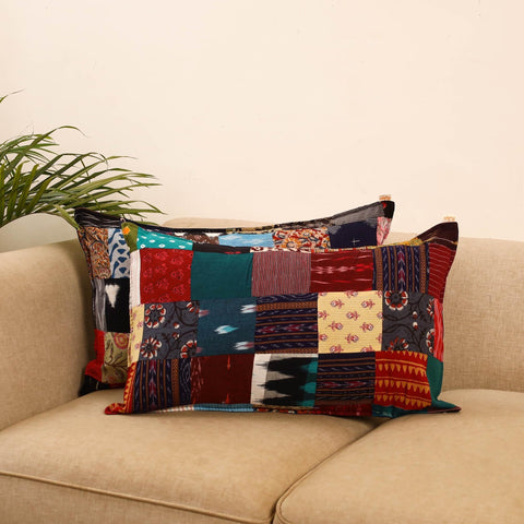 Set of 2 patchwork pillow covers 21 - handcrafted
