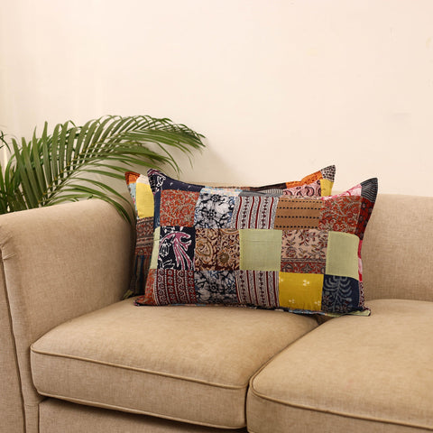 Set of 2 patchwork pillow covers 21 - handcrafted
