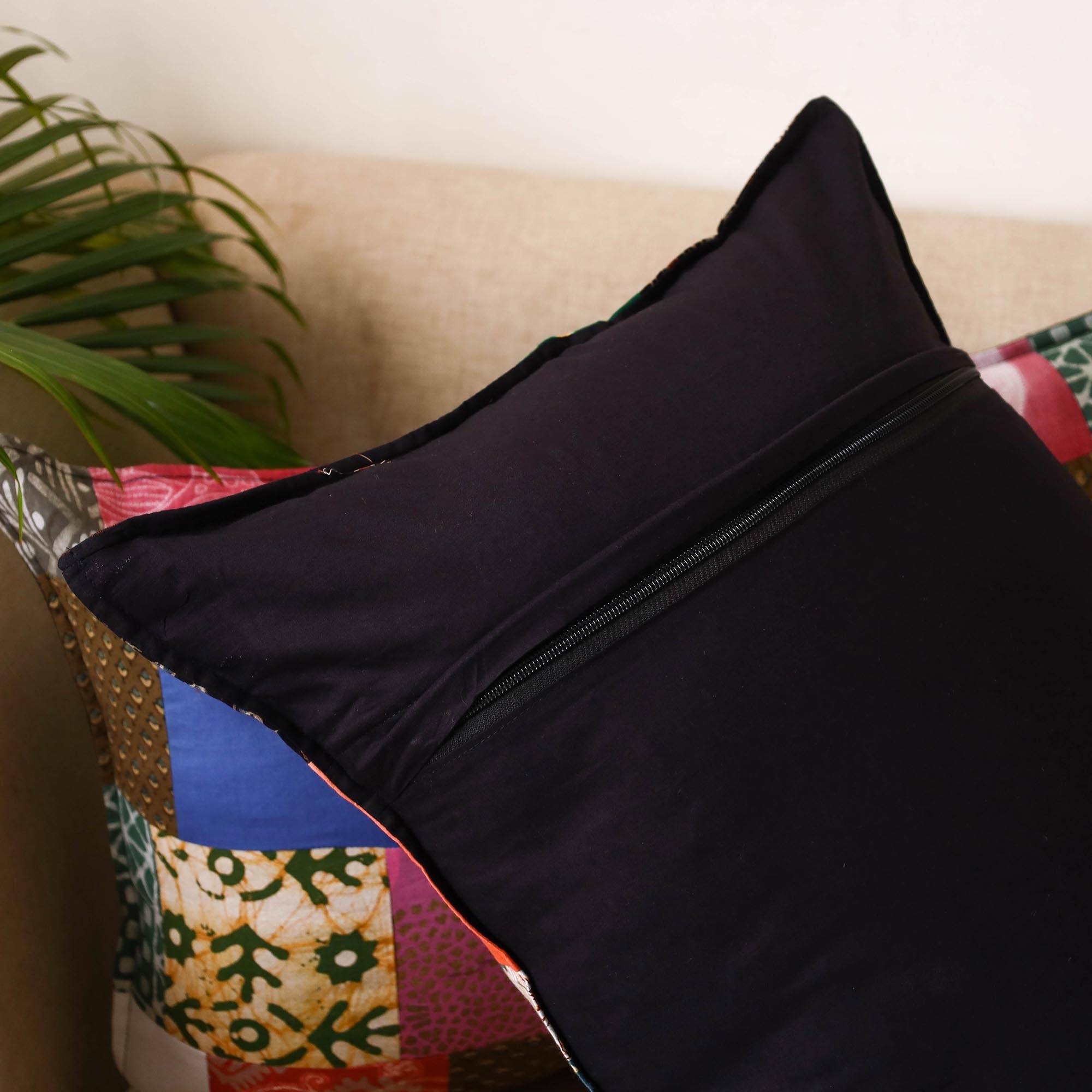 Set of 2 patchwork pillow covers 22 - handcrafted