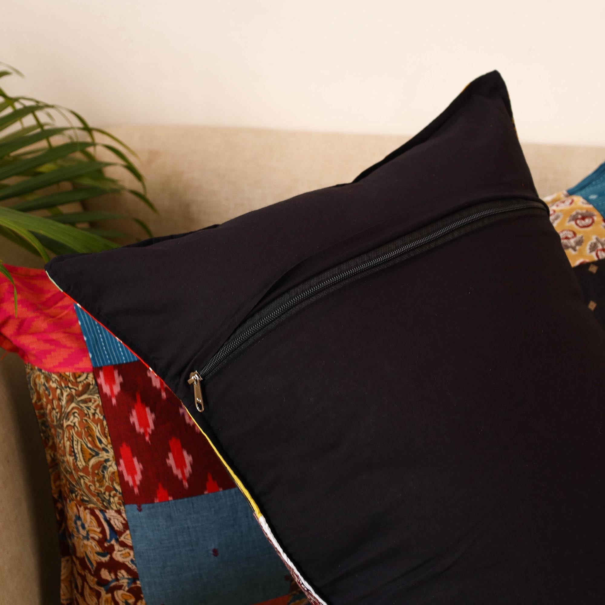 Set of 2 patchwork pillow covers 24 - handcrafted