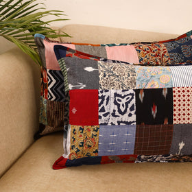 Set of 2 patchwork pillow covers 27 - handcrafted