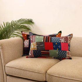 Set of 2 patchwork pillow covers 27 - handcrafted