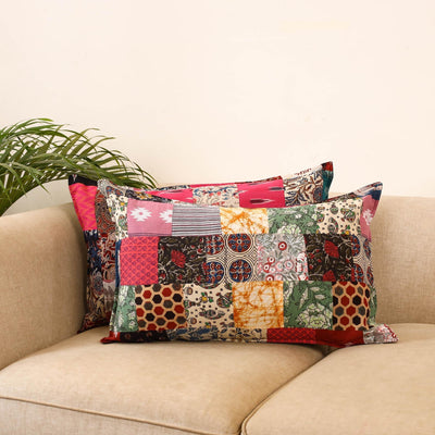 Set of 2 patchwork pillow covers 27 - handcrafted