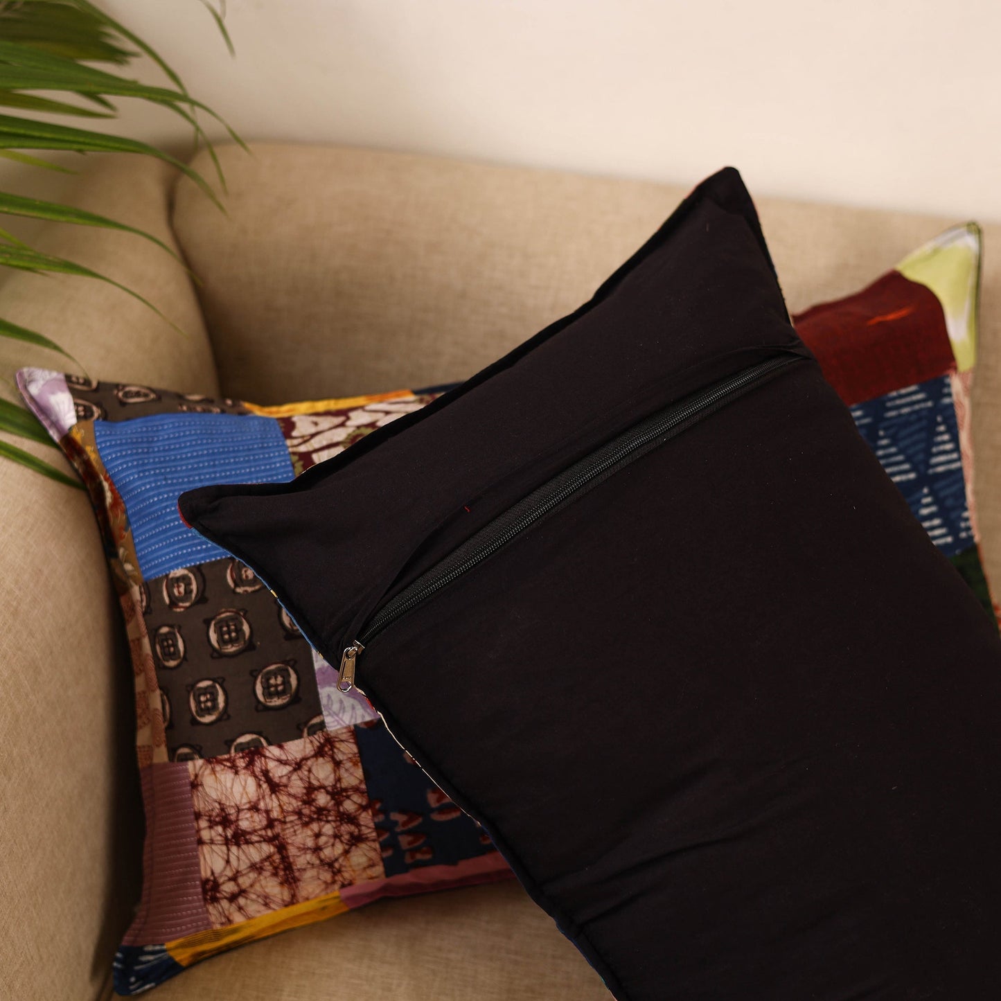 Set of 2 patchwork pillow covers 28 - handcrafted