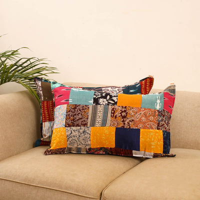 Set of 2 patchwork pillow covers 28 - handcrafted