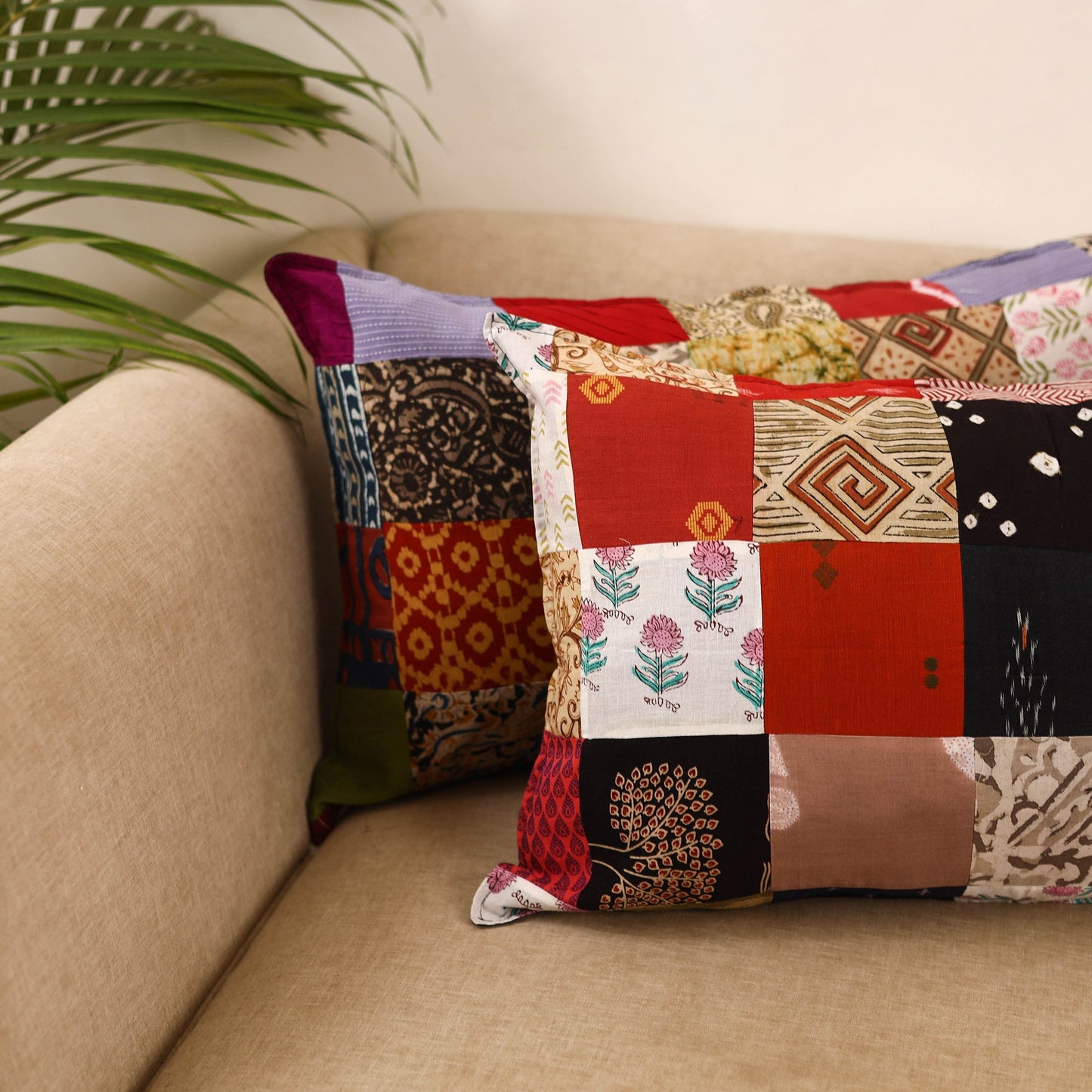 Set of 2 patchwork pillow covers 29 - handcrafted