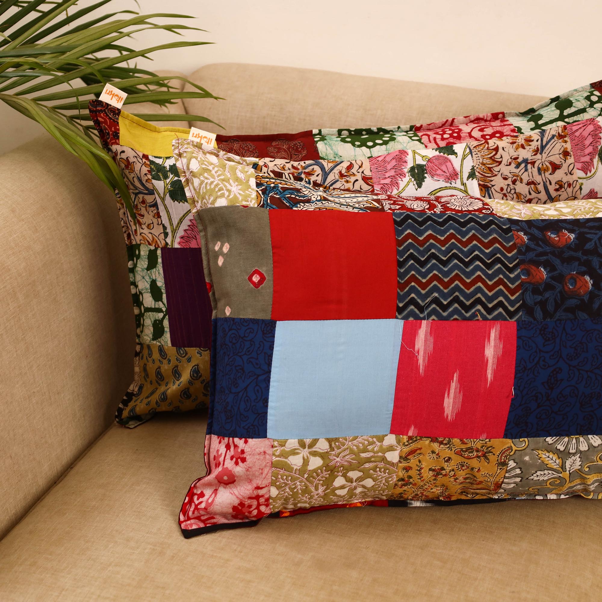 Set of 2 patchwork pillow covers 29 - handcrafted