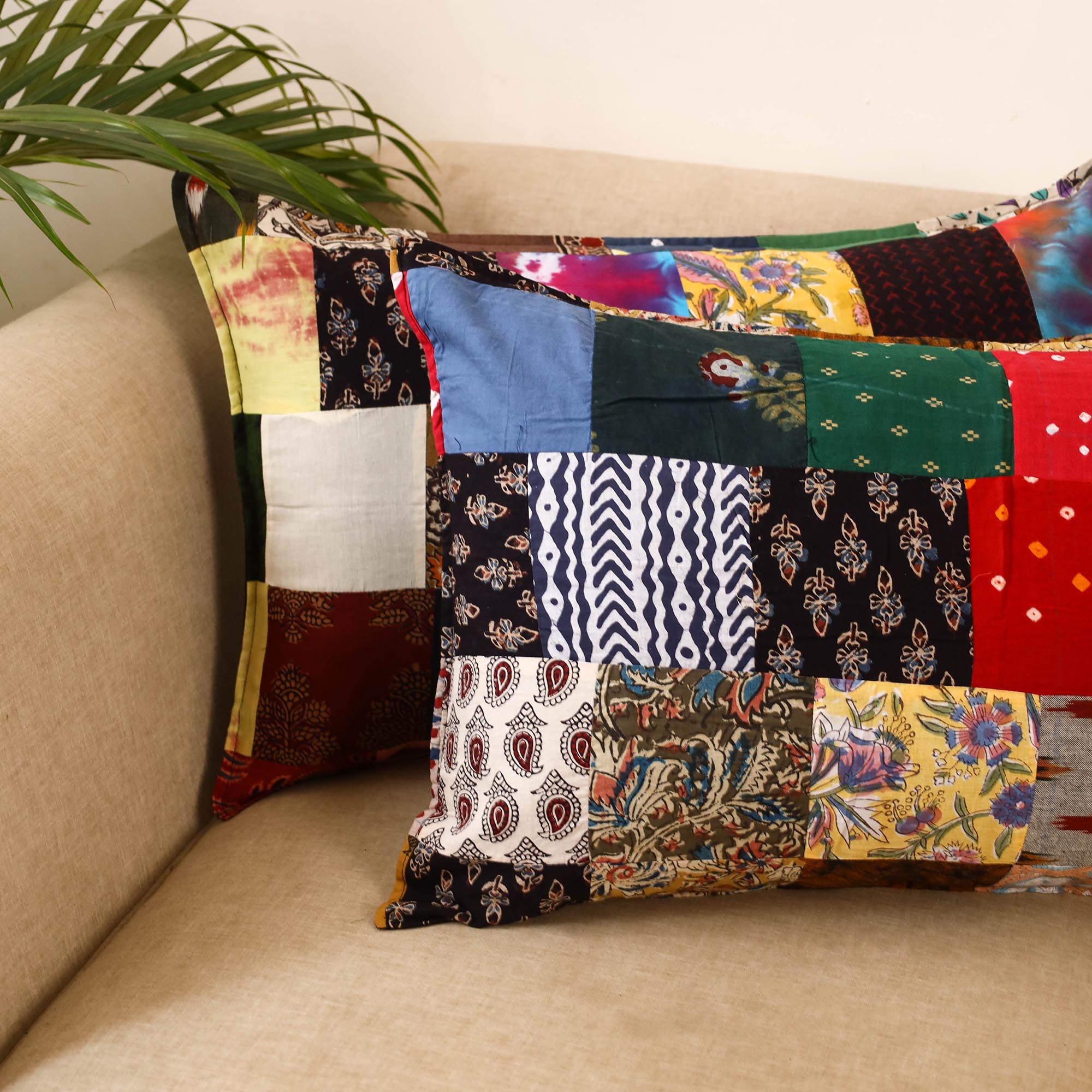 Set of 2 patchwork pillow covers 29 - handcrafted