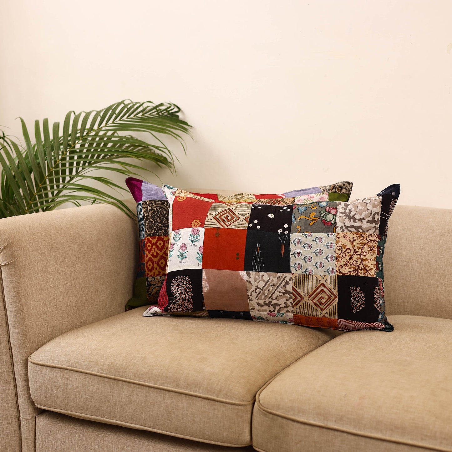 Set of 2 patchwork pillow covers 29 - handcrafted