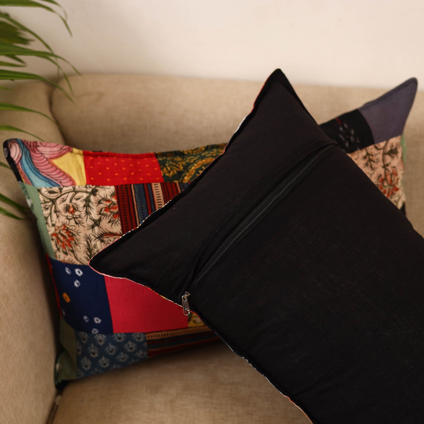 Set of 2 patchwork pillow covers 30 - handcrafted