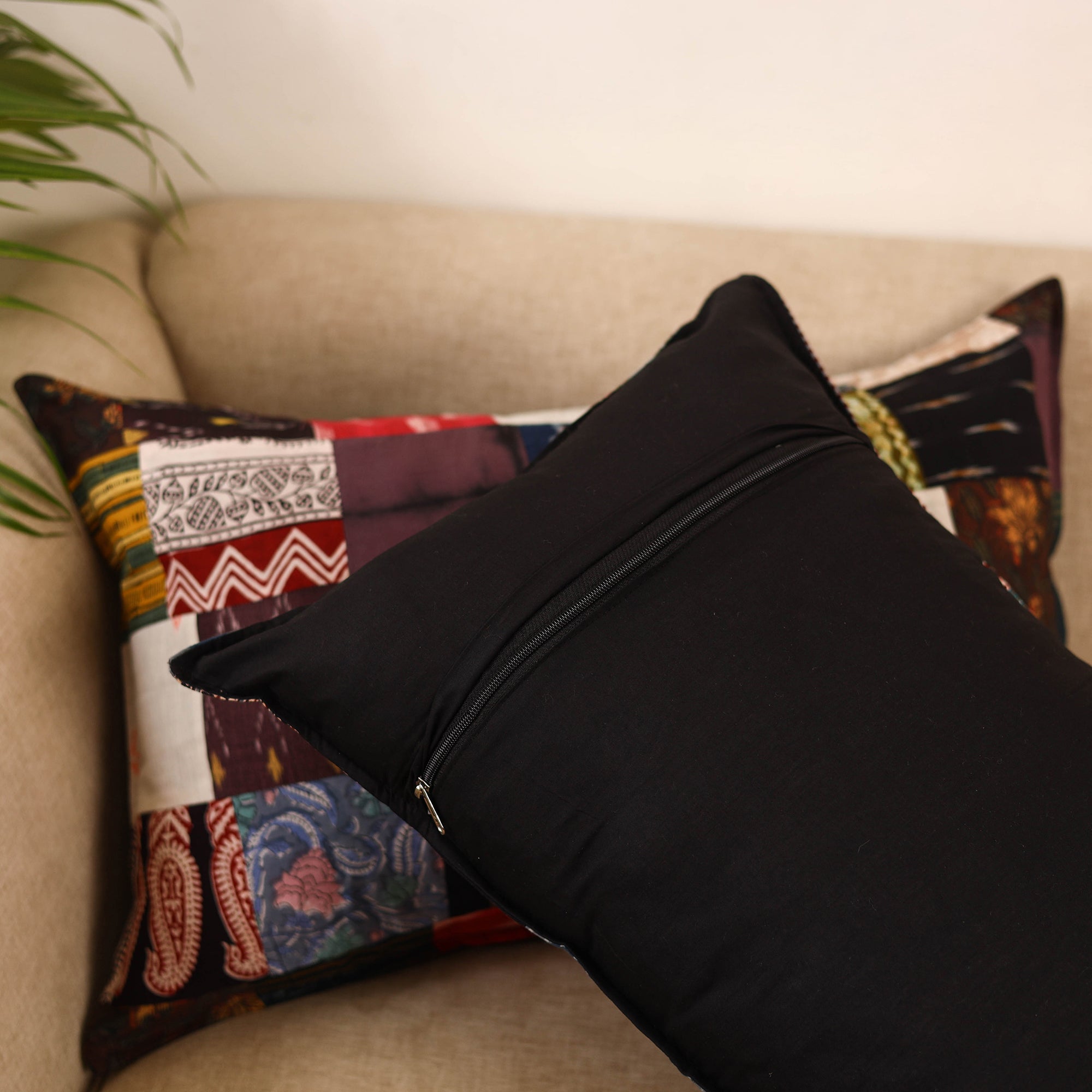 Set of 2 patchwork pillow covers 31 - handcrafted