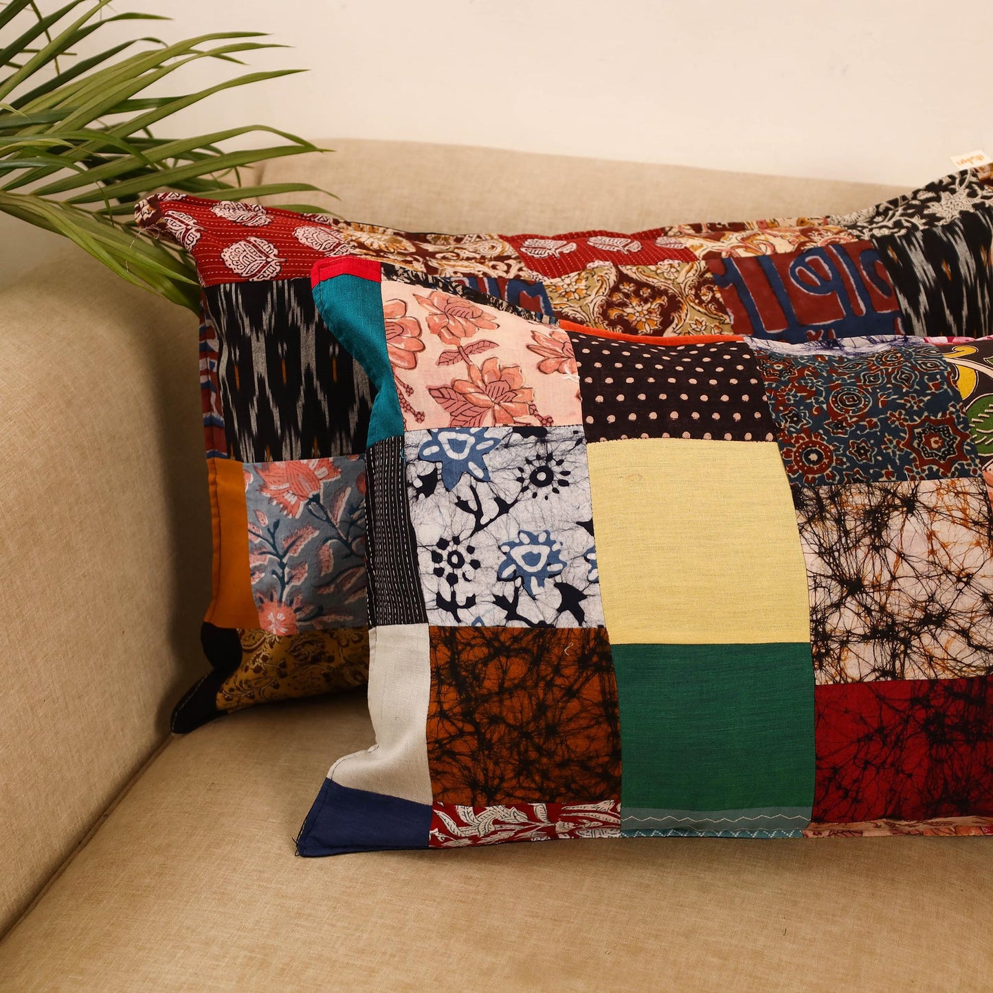 Set of 2 patchwork pillow covers 31 - handcrafted
