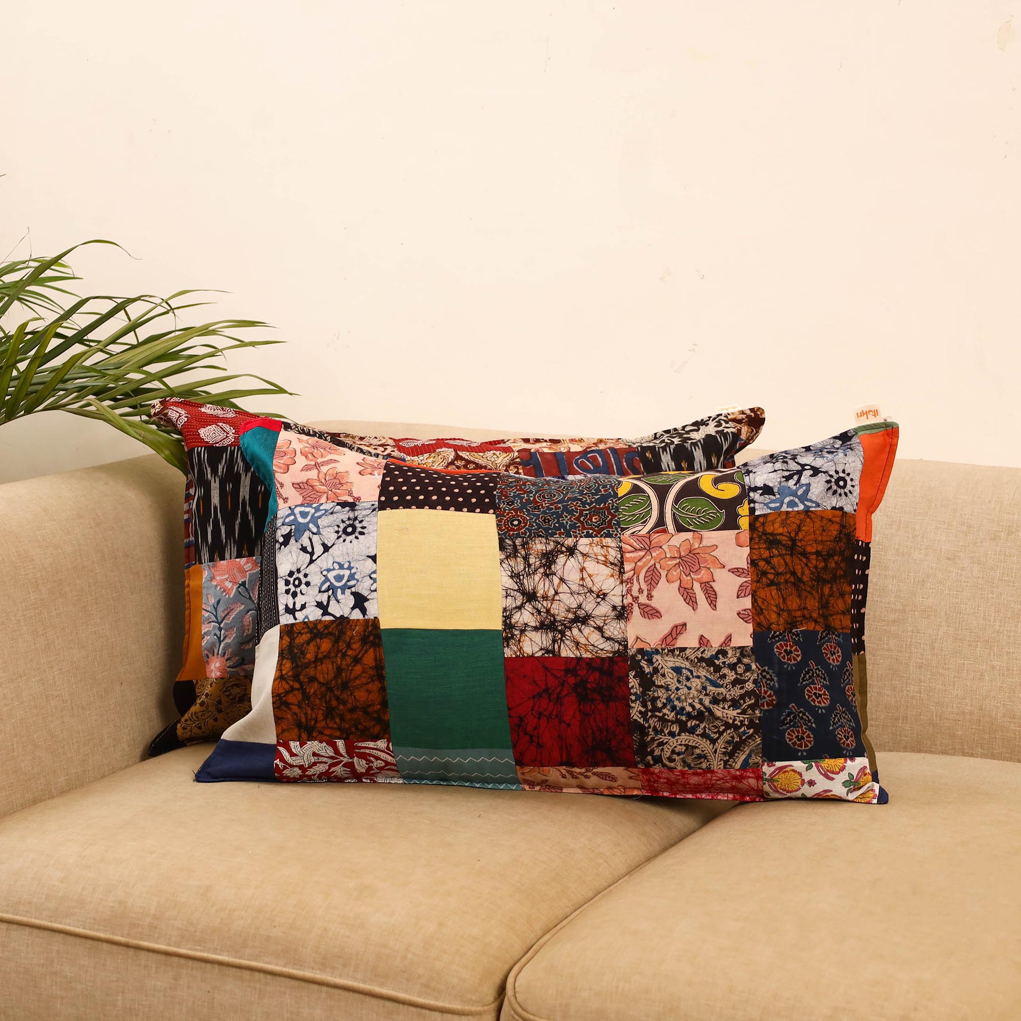 Set of 2 patchwork pillow covers 31 - handcrafted
