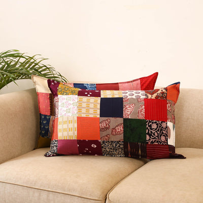 Set of 2 patchwork pillow covers 32 - handcrafted