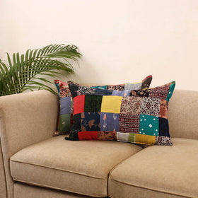 Set of 2 patchwork pillow covers 32 - handcrafted