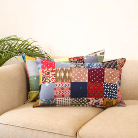 Set of 2 patchwork pillow covers 34 - handcrafted
