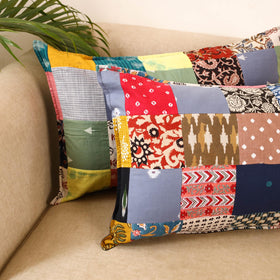Set of 2 patchwork pillow covers 34 - handcrafted