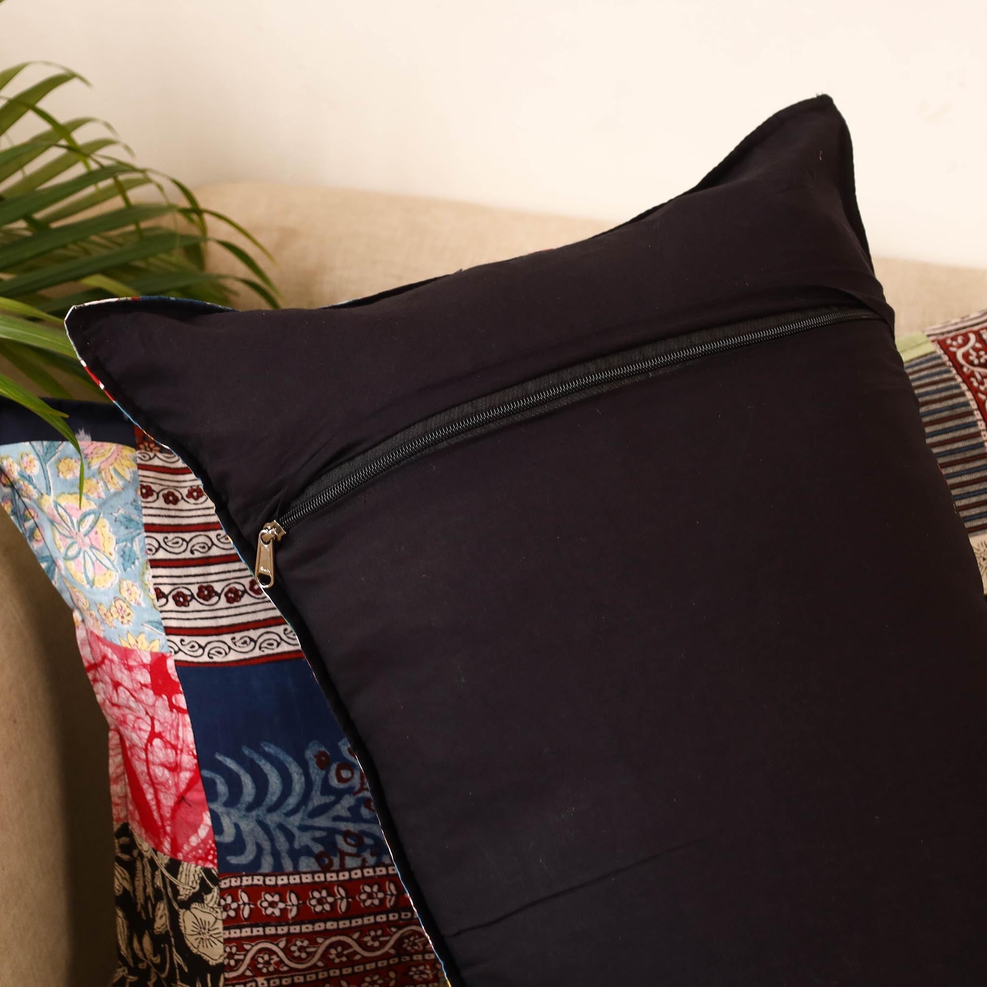 Set of 2 patchwork pillow covers 35 - handcrafted