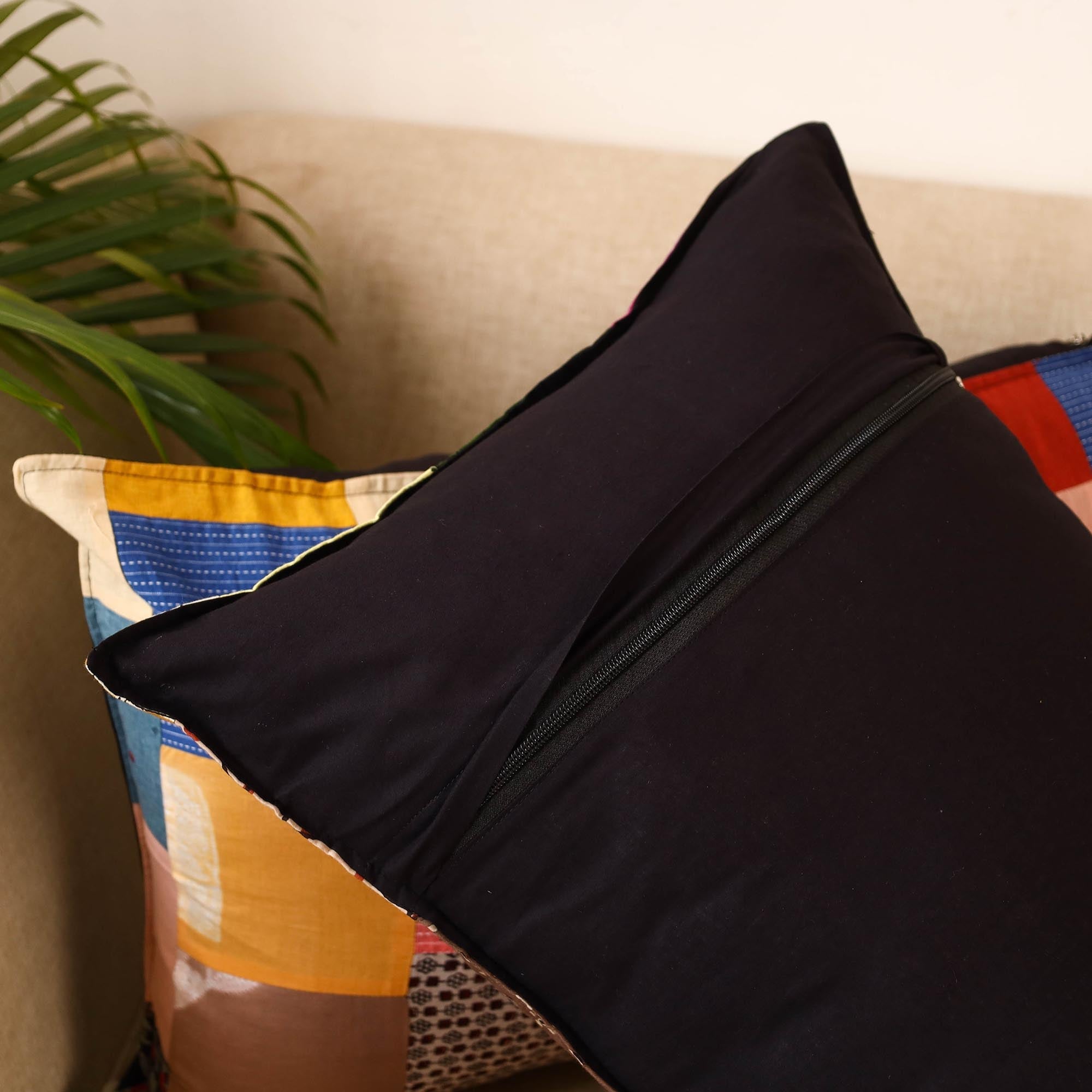 Set of 2 patchwork pillow covers 36 - handcrafted