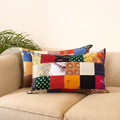 Set of 2 patchwork pillow covers 36 - handcrafted