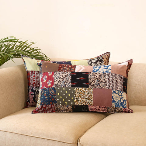 Set of 2 patchwork pillow covers 37 - handcrafted