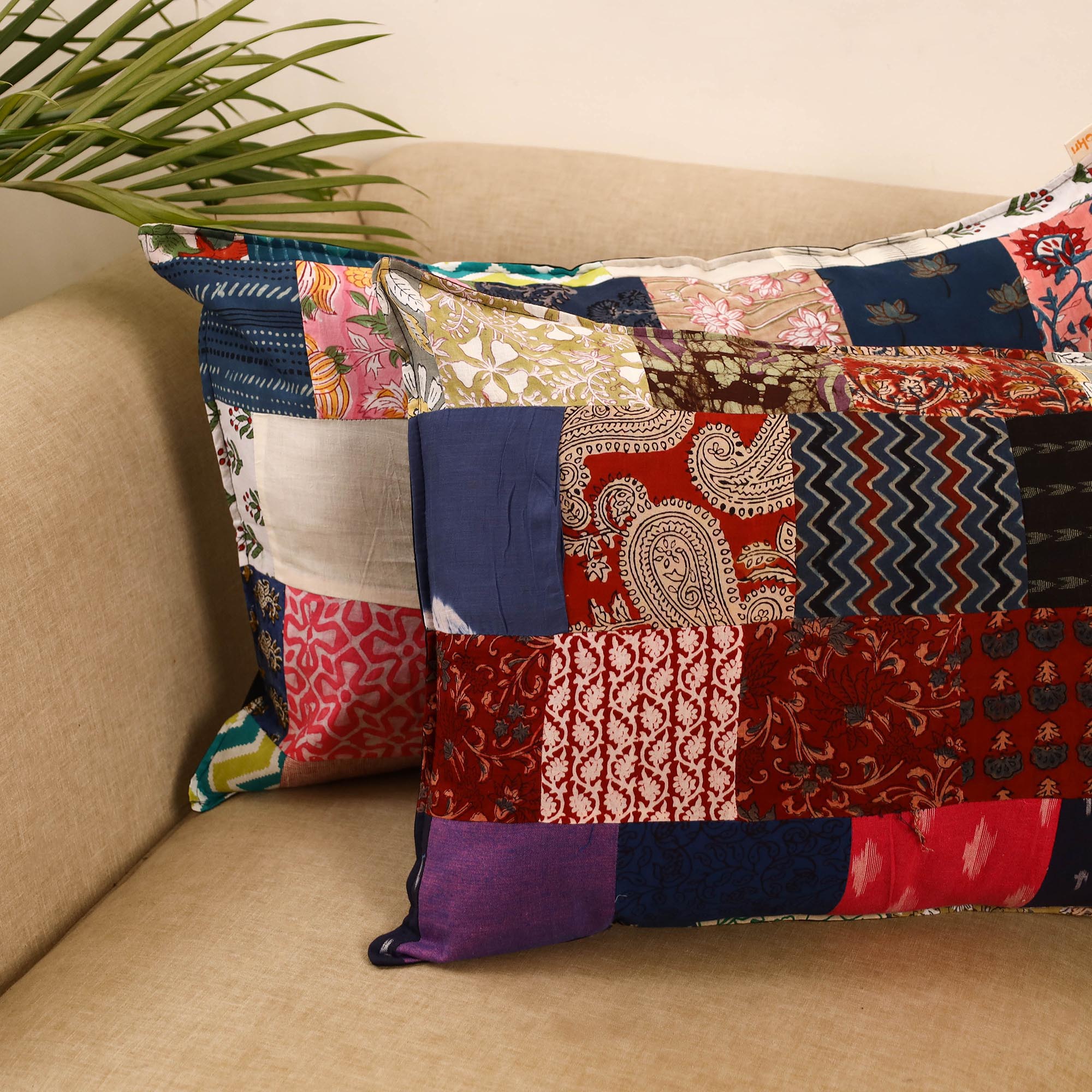 Multicolor - set of 2 patchwork pillow covers 38