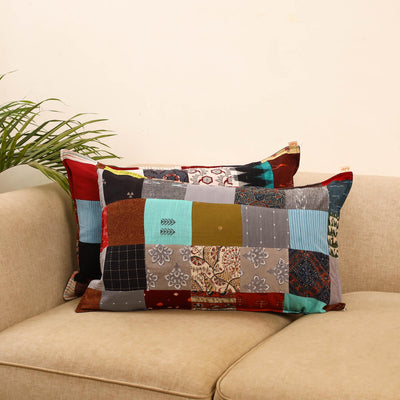 Set of 2 patchwork pillow covers 39 - handcrafted