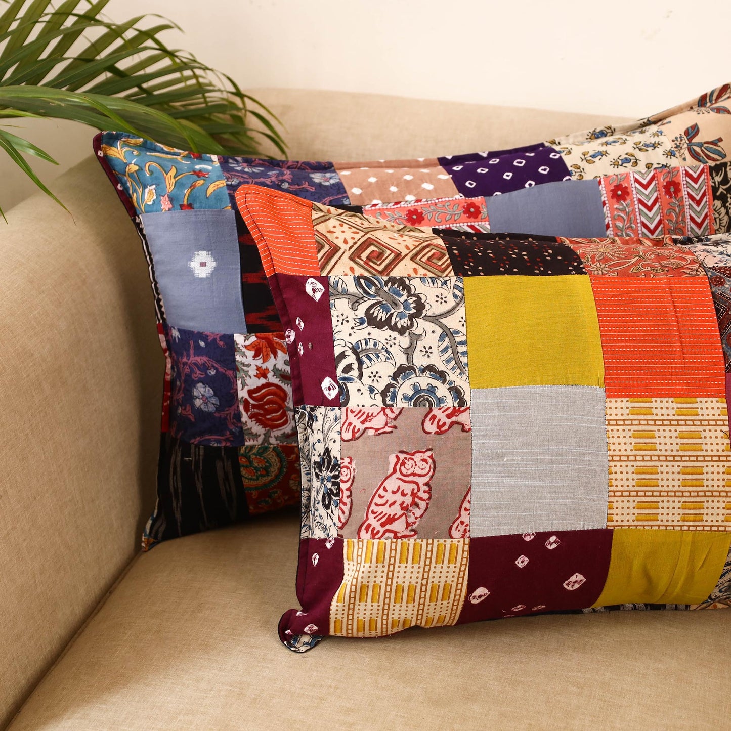 Set of 2 patchwork pillow covers 39 - handcrafted
