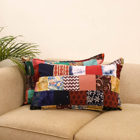 Set of 2 patchwork pillow covers 40 - handcrafted