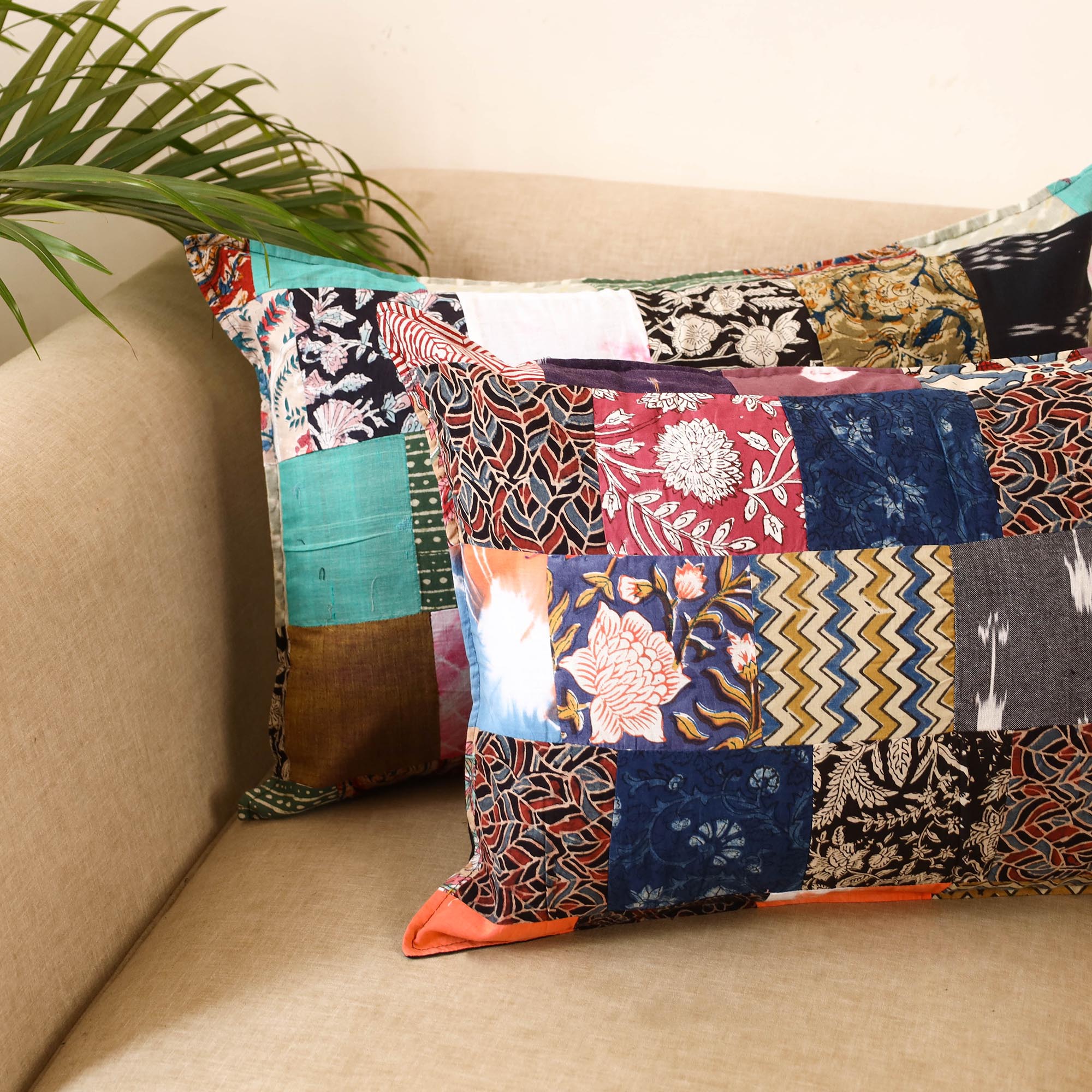 Set of 2 patchwork pillow covers 41 - handcrafted