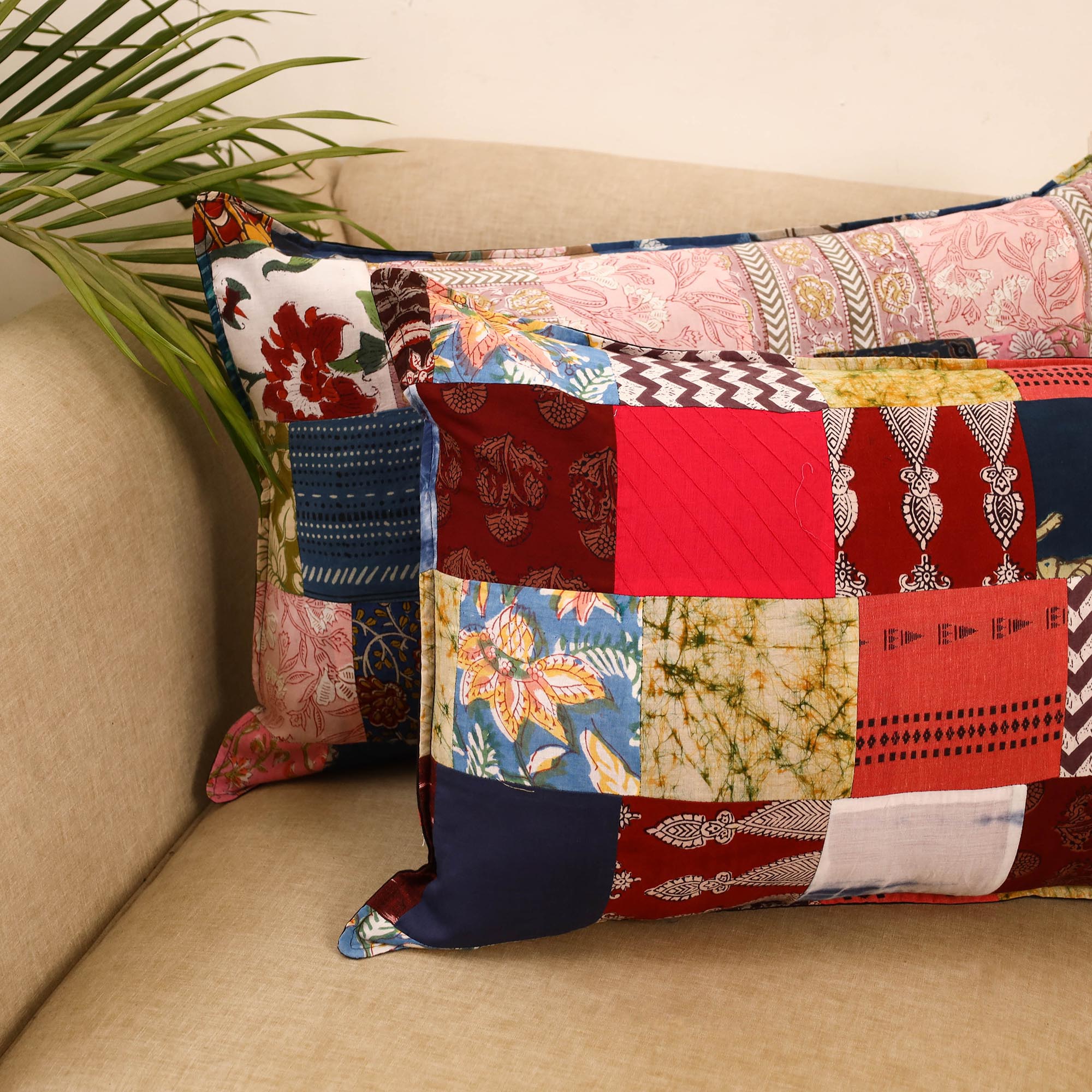 Set of 2 patchwork pillow covers 41 - handcrafted