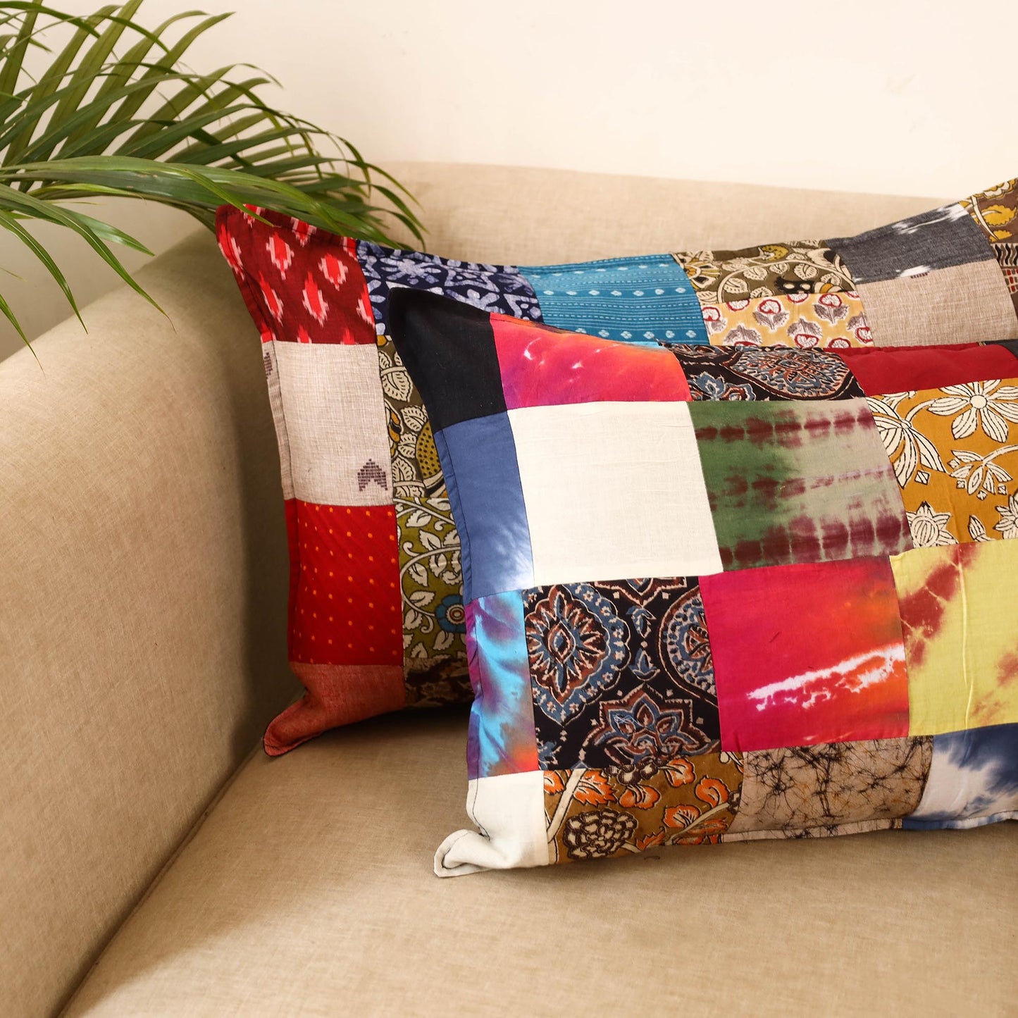 Set of 2 patchwork pillow covers 42 - handcrafted