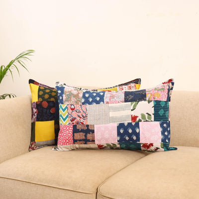 Set of 2 patchwork pillow covers 42 - handcrafted