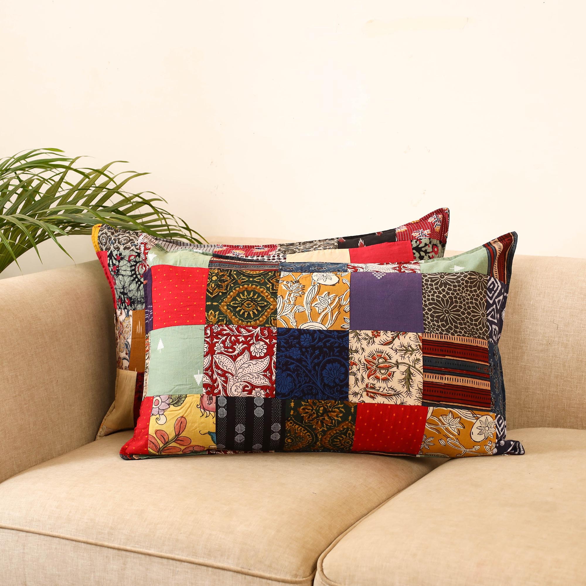 Set of 2 patchwork pillow covers 43 - handcrafted