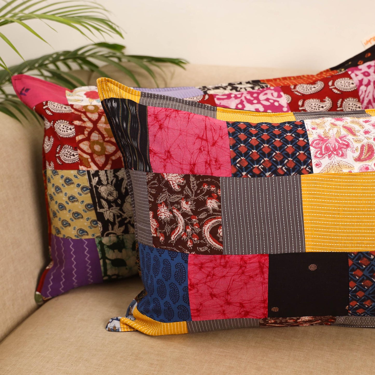 Set of 2 patchwork pillow covers 43 - handcrafted