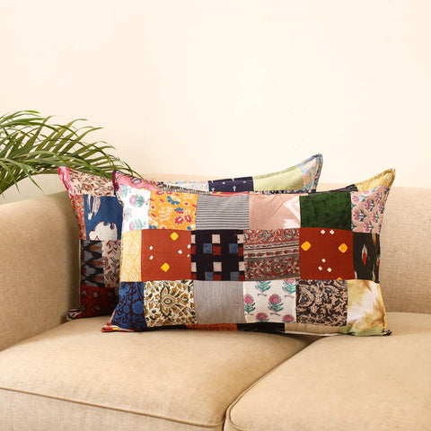 Set of 2 patchwork pillow covers 44 - handcrafted
