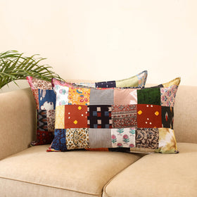 Set of 2 patchwork pillow covers 44 - handcrafted