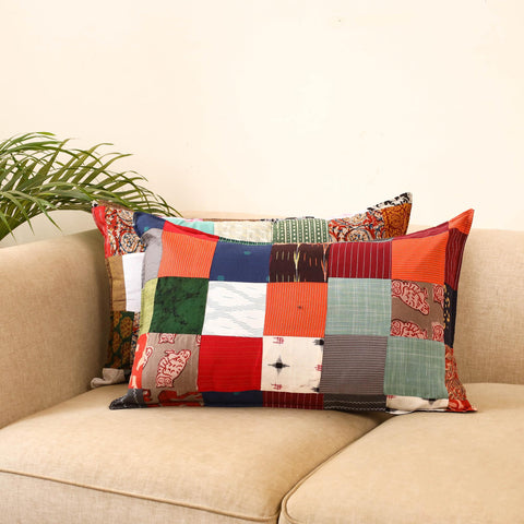 Set of 2 patchwork pillow covers 46 - handcrafted