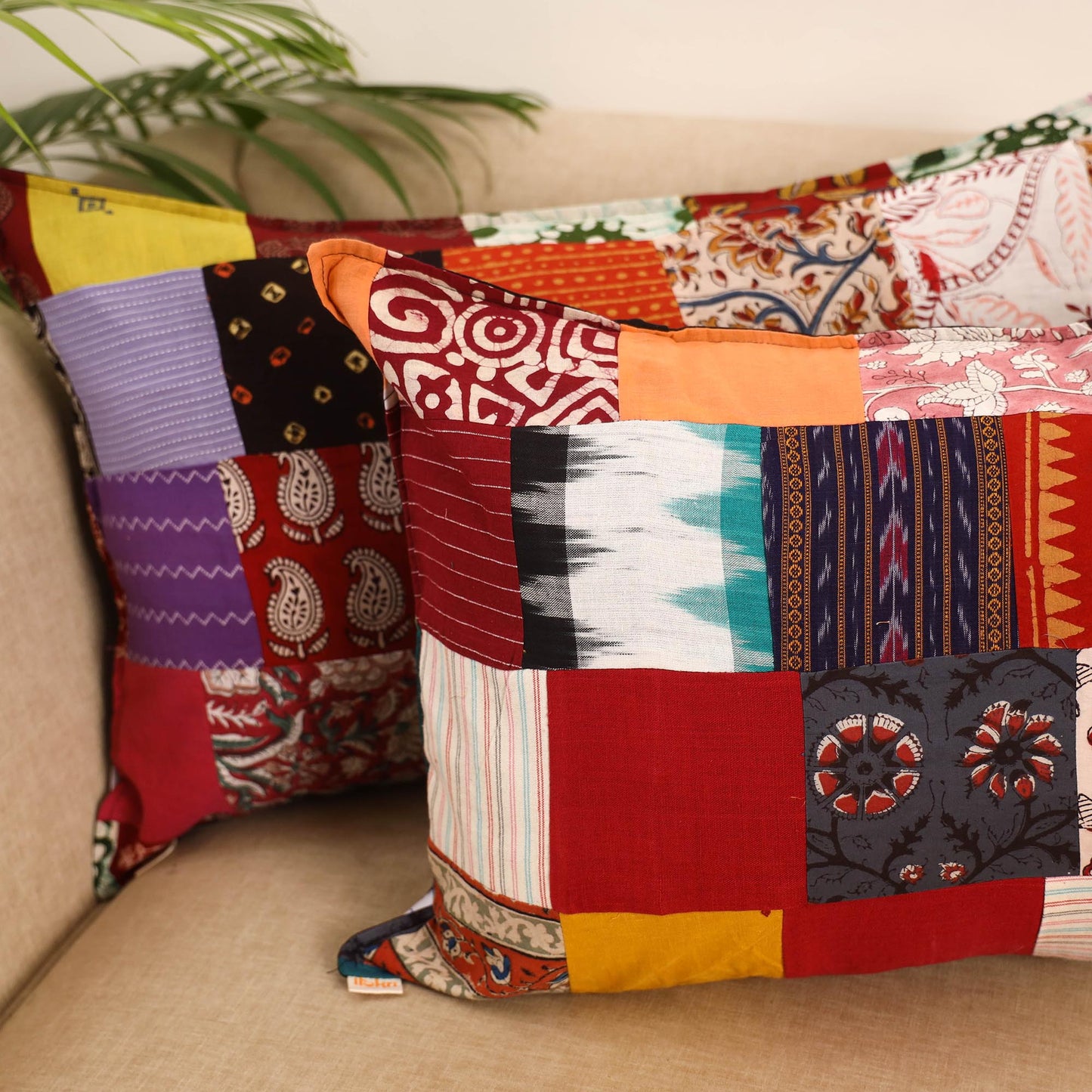 Set of 2 patchwork pillow covers 47 - handcrafted