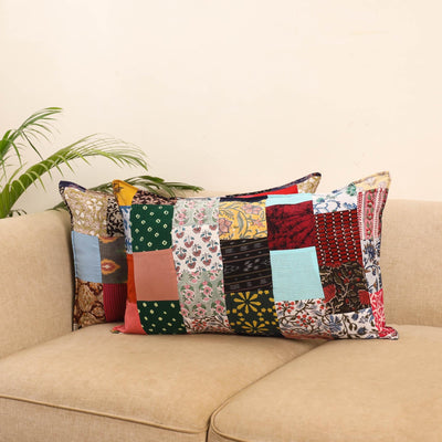 Set of 2 patchwork pillow covers 48 - handcrafted